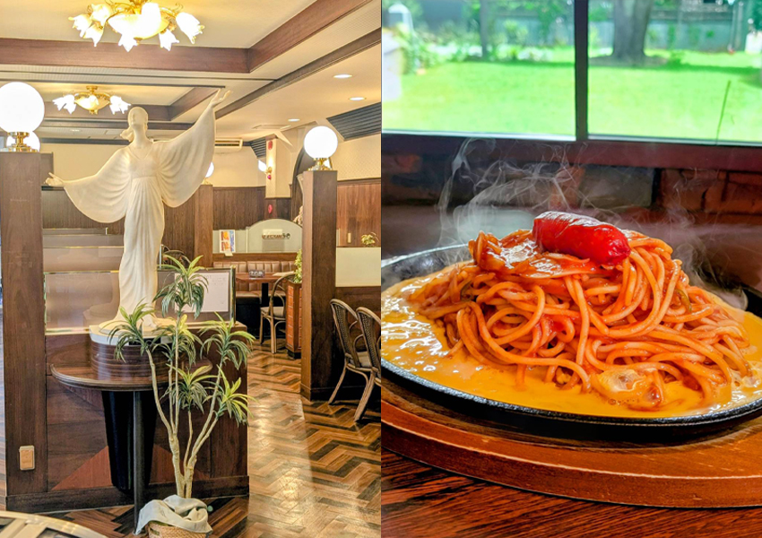 店の内観と看板メニューの「イタリアン」